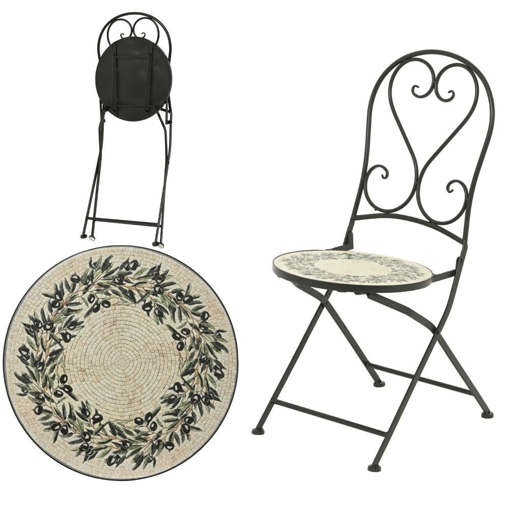 Decoris Athens 2-Seater Mosaic Iron Bistro Set - Old Railway Line Garden Centre