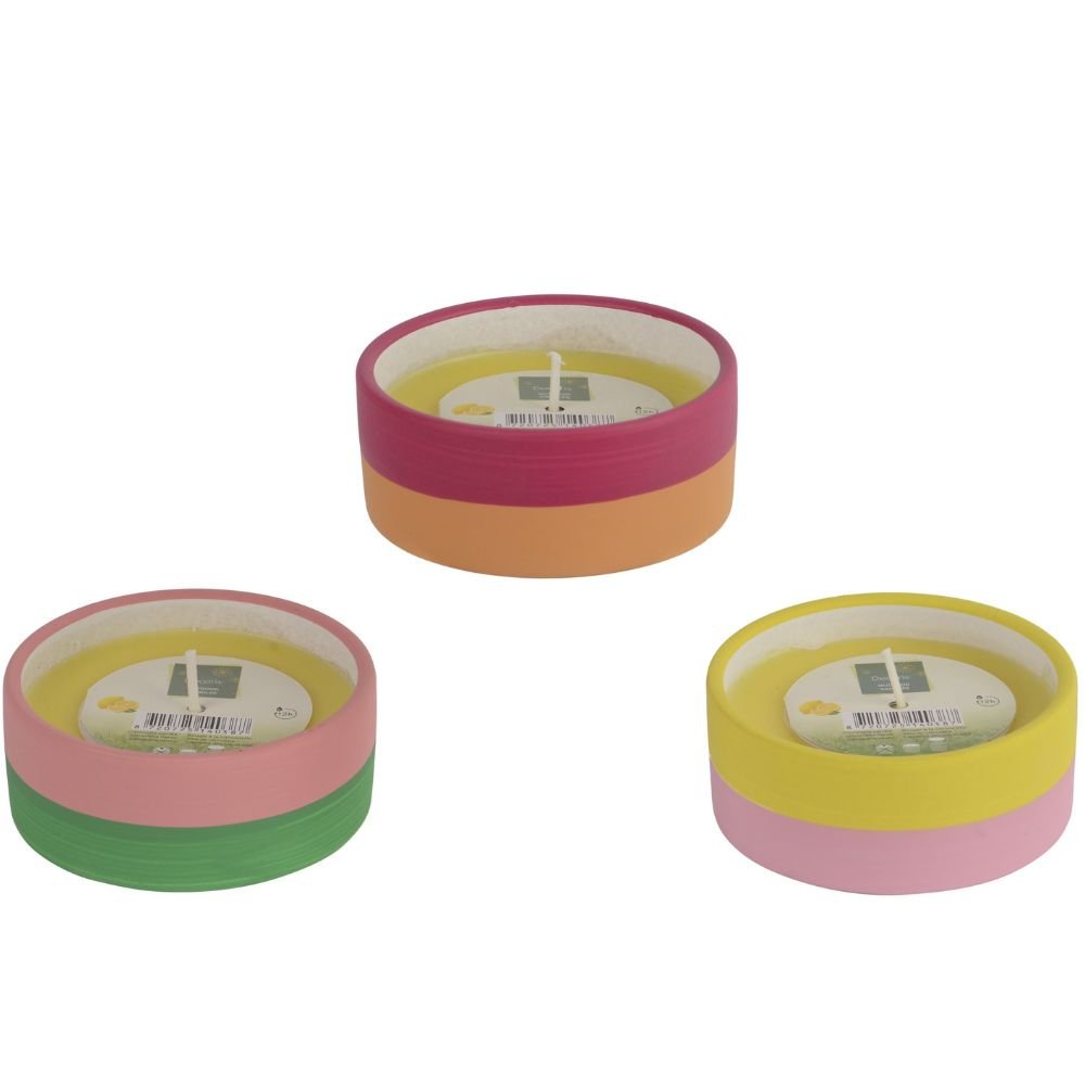 Decoris Cintronella Outdoor Round Wax Candle in Terracotta Pot (Choice of 3) - Old Railway Line Garden Centre