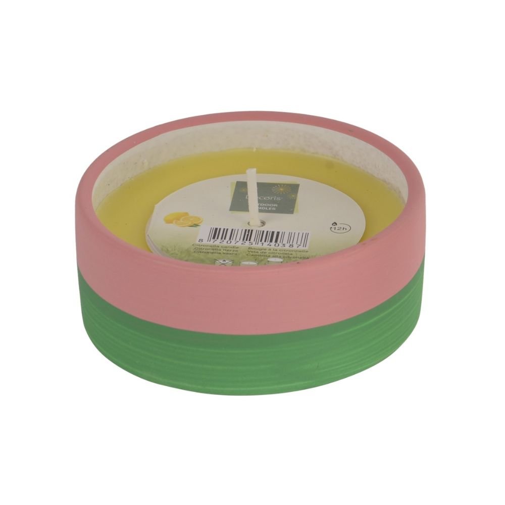 Decoris Cintronella Outdoor Round Wax Candle in Terracotta Pot (Choice of 3) - Old Railway Line Garden Centre