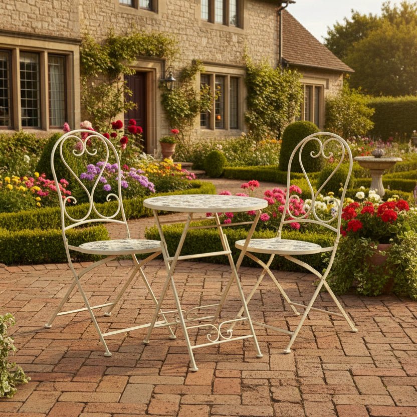 Decoris Coimbra 2-Seater Mosaic Iron Bistro Set - Old Railway Line Garden Centre