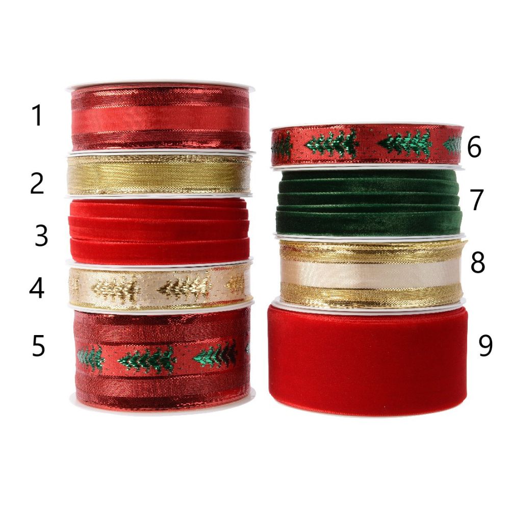 Decoris Gift Ribbons With Christmas Patterns (Choice of 9)