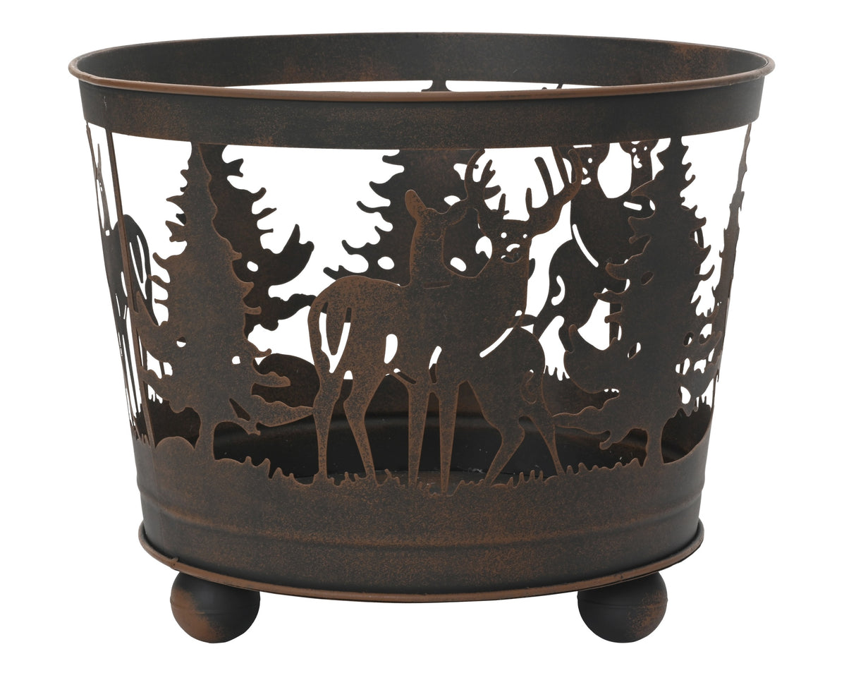 Decoris 39cm Iron Deer Cut Out Iron Fire Bucket
