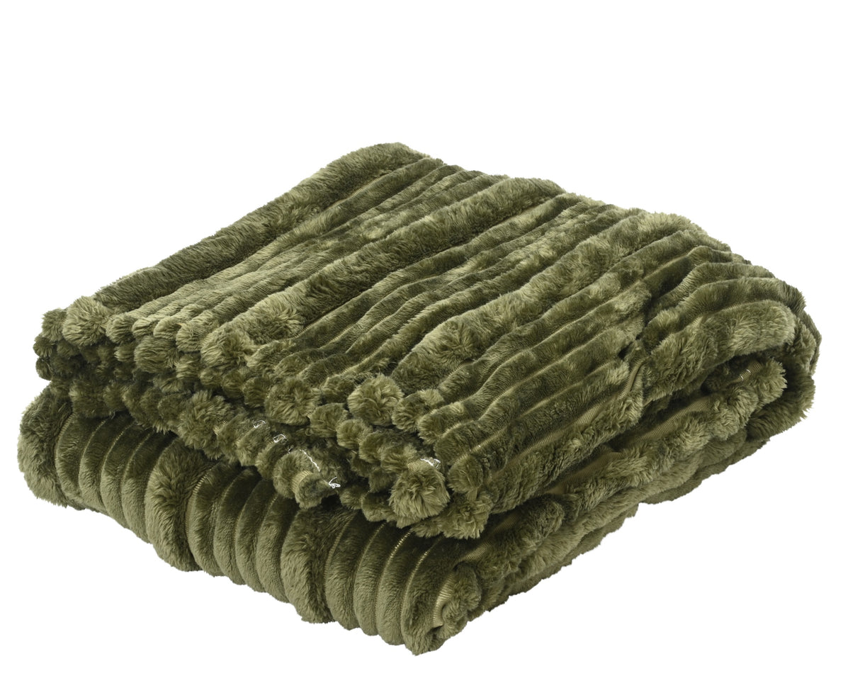 Decoris 170cm Irregular Stripe Throw - Green