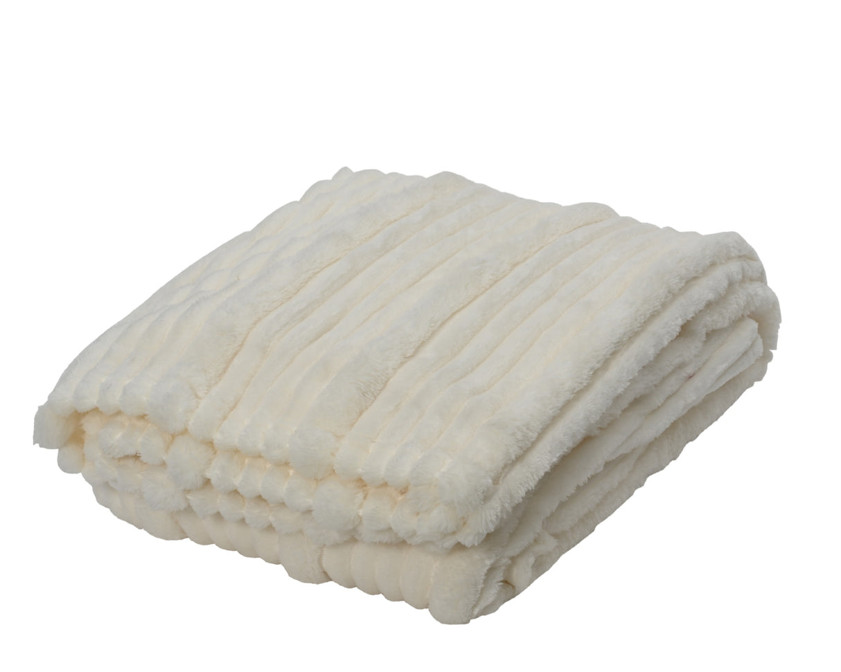 Decoris 170cm Irregular Stripe Throw - White