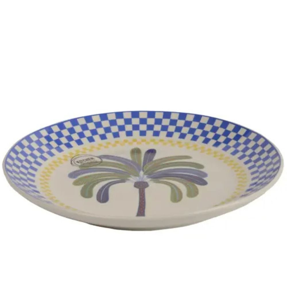 Decoris Round Porcelain Palm Tree Plate - Old Railway Line Garden Centre