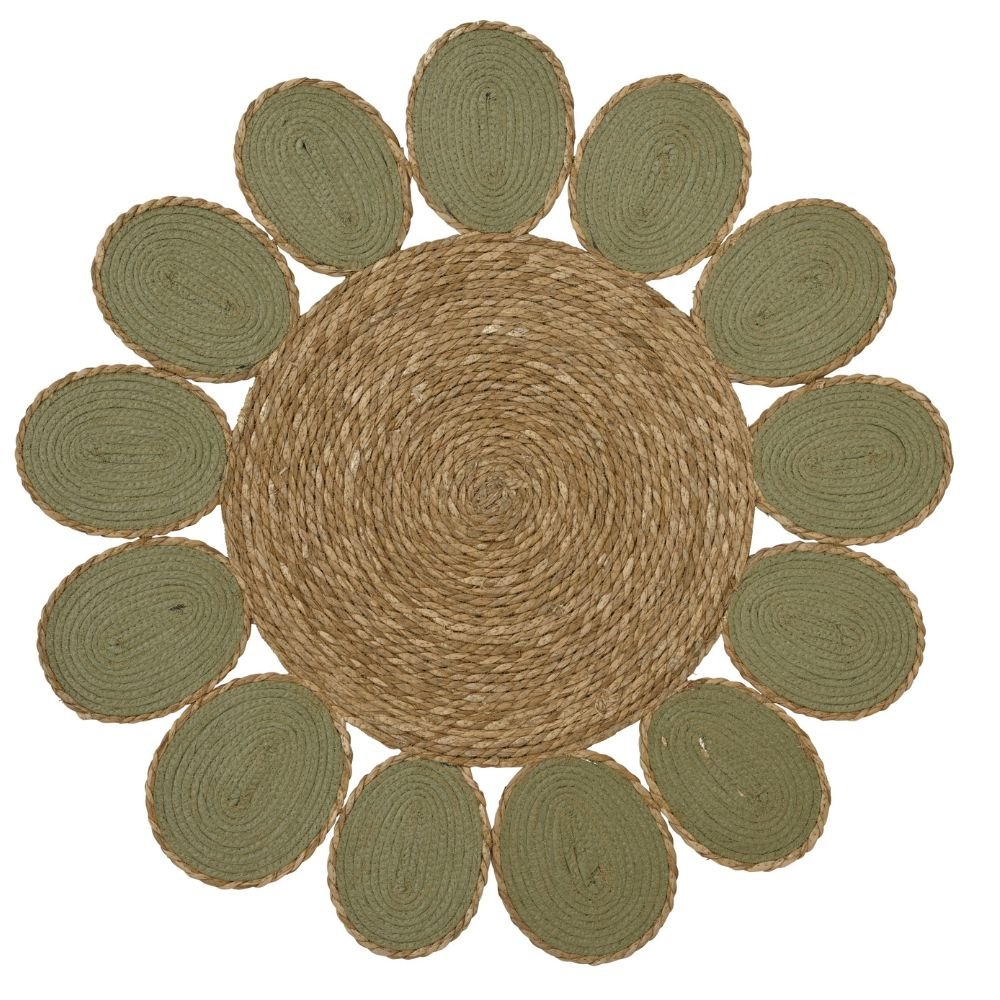 Decoris Sea Grass Flower Rug - Green - Old Railway Line Garden Centre