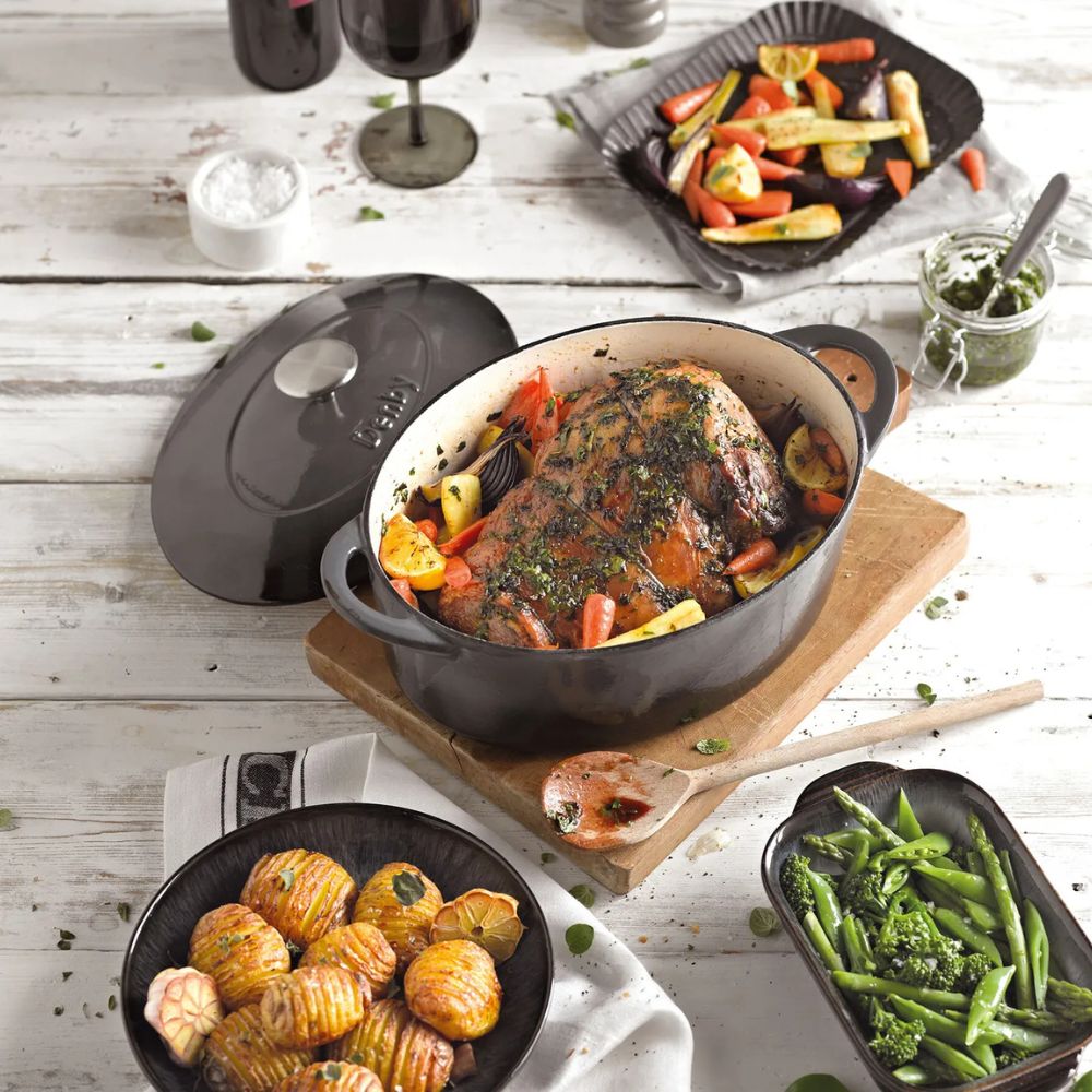 Denby 28cm Halo Cast Iron Oval Casserole Pot