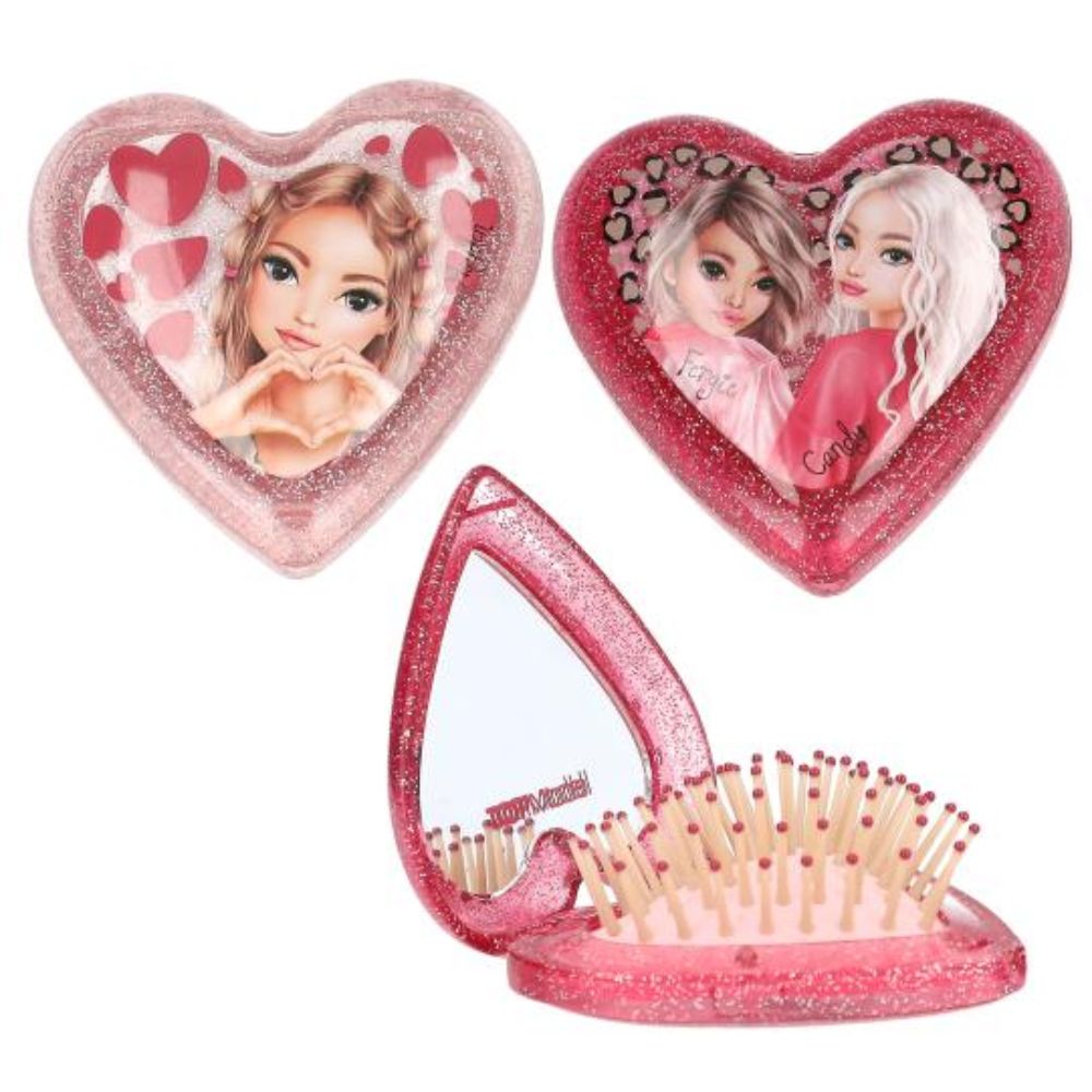 Depesche TopModel Heart Shaped Folding Hairbrush (Choice of 2)