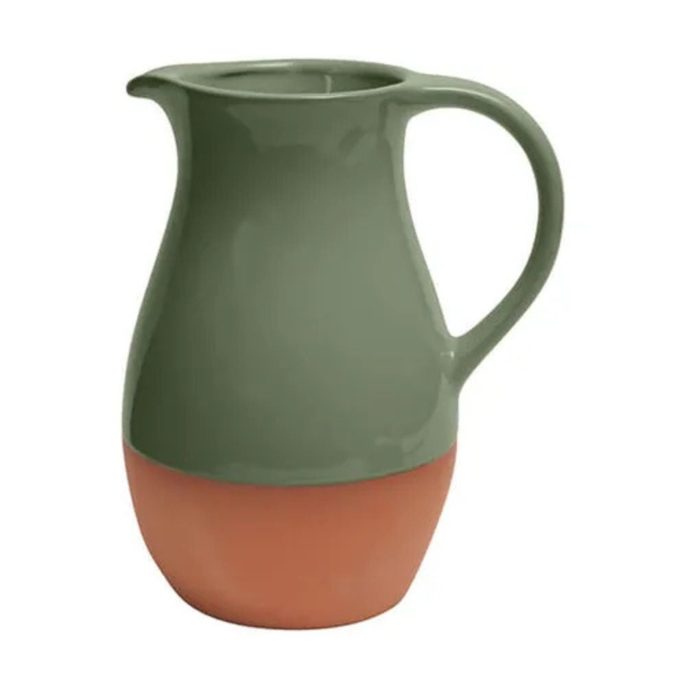 Dexam 22cm Sintra Glazed Terracotta Jug - Olive Green