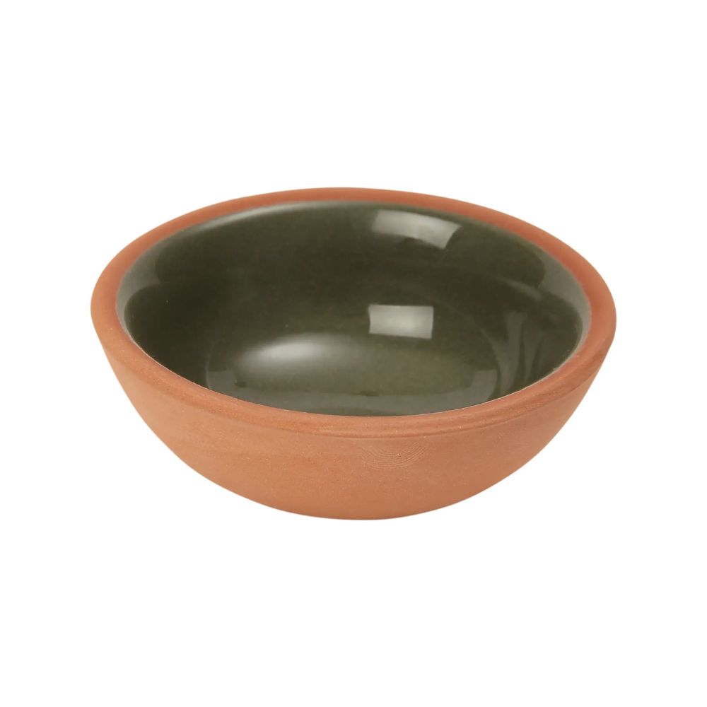 Dexam 7cm Sintra Glazed Terracotta Pinch Pot - Olive Green