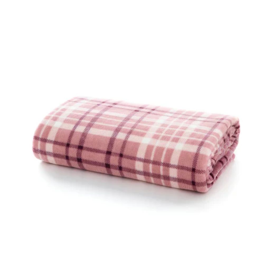 Deyongs 140cm Snuggle Touch Pink Check Throw