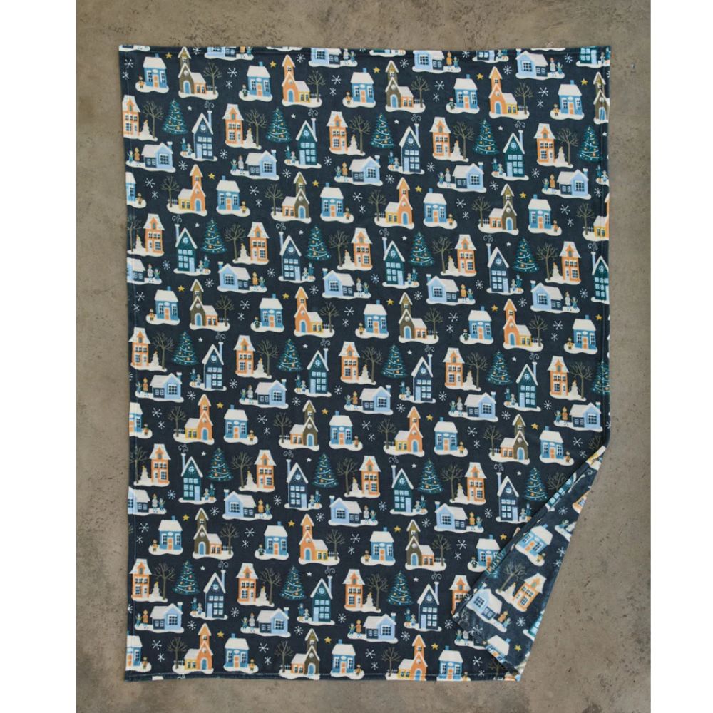 Deyongs 180cm Festive Village Super Soft Fleece Throw