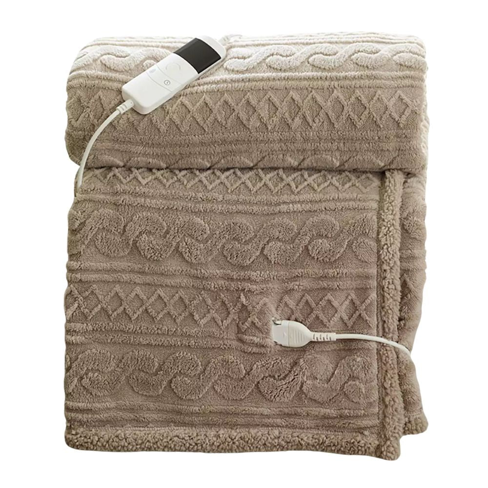 Deyongs 180cm Sherpa Heated Throw - Taupe - Old Railway Line Garden Centre