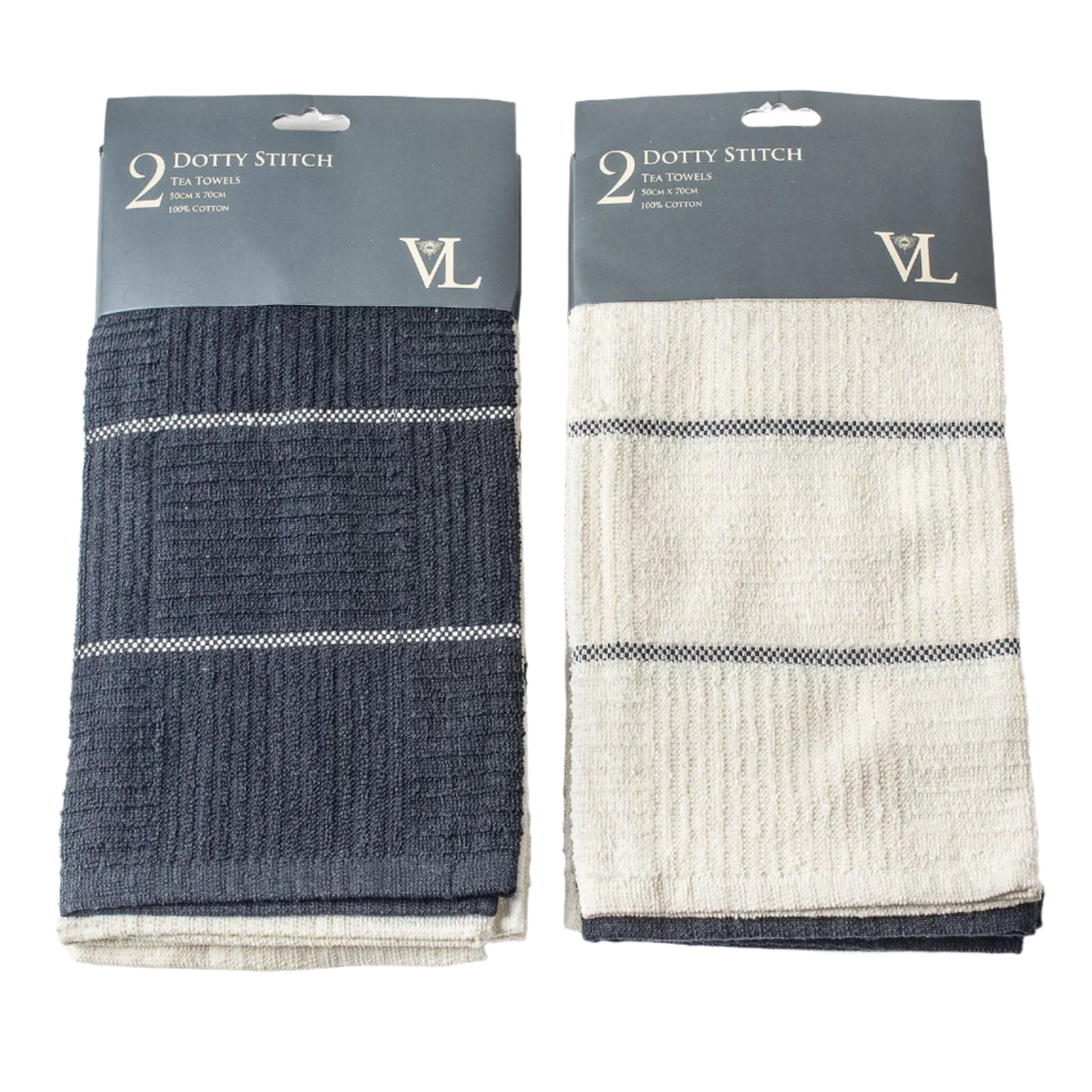 Deyongs 2 Pack Black Dotty Tea Towel