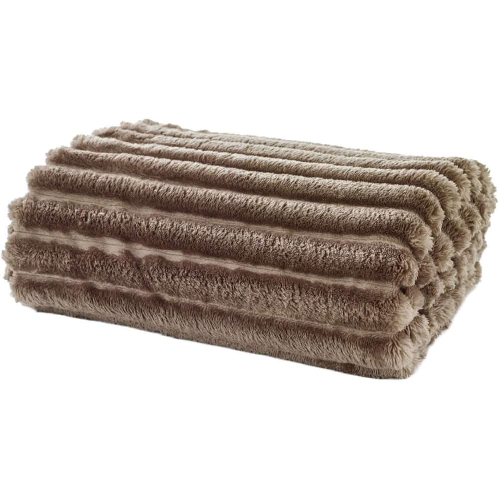 Deyongs 180cm Alnwick Ribbed Throw - Putty Taupe