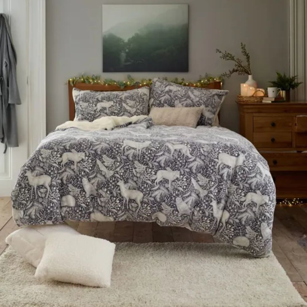Deyongs Grey Woodland Folk Animal Single Duvet Set