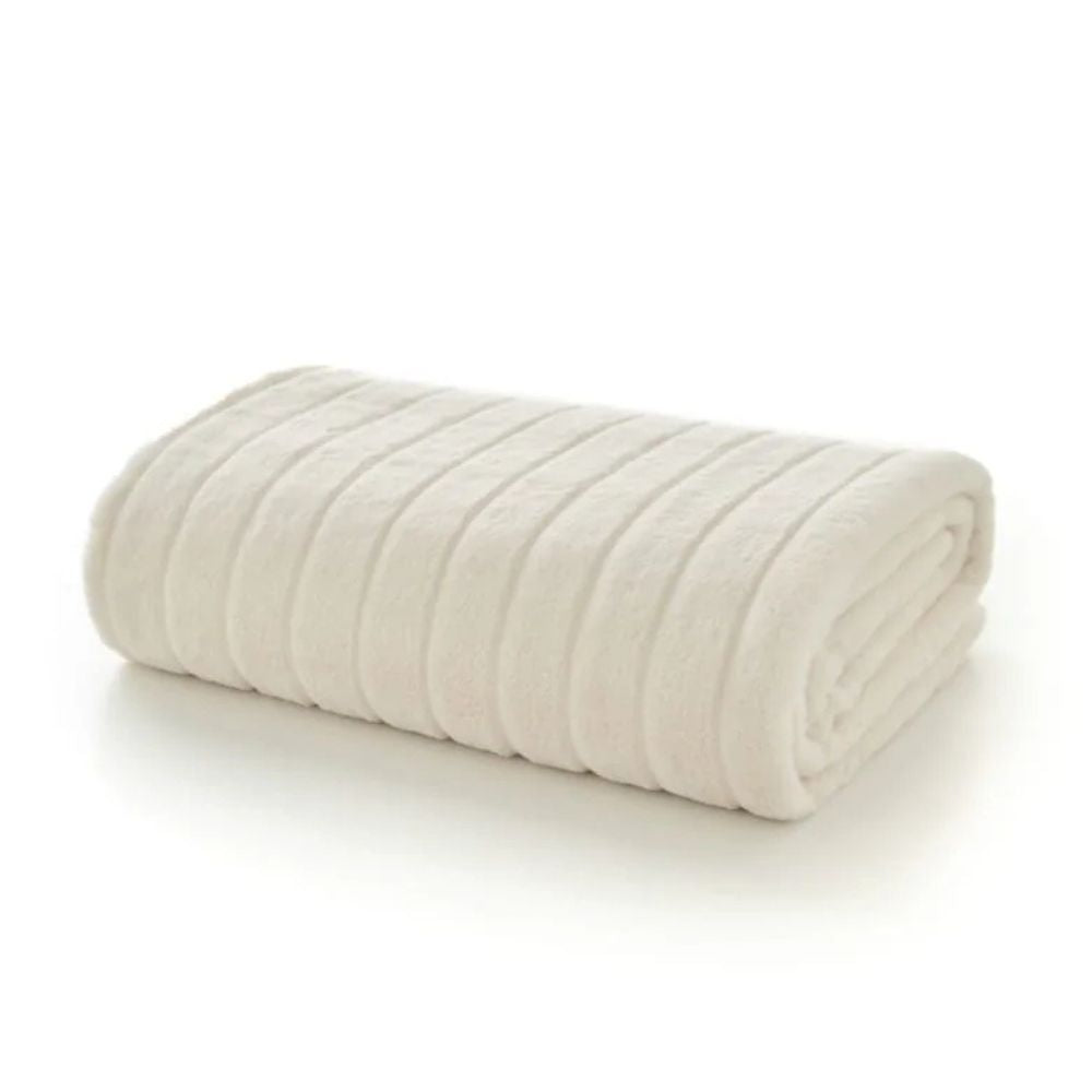 Deyongs 200cm Hockley Supersoft Plush Large Quilted Throw - Cream