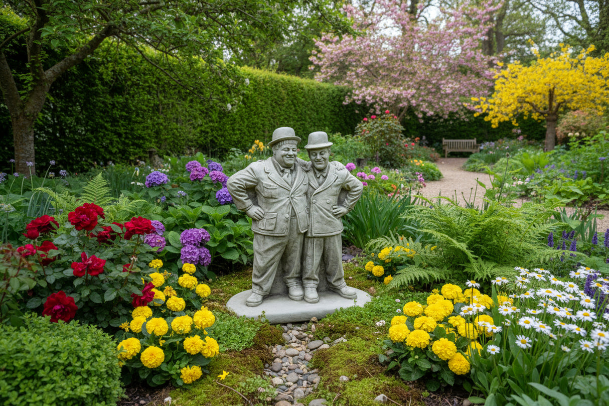 Dream Gardens 54cm Laurel & Hardy Stone Ornament