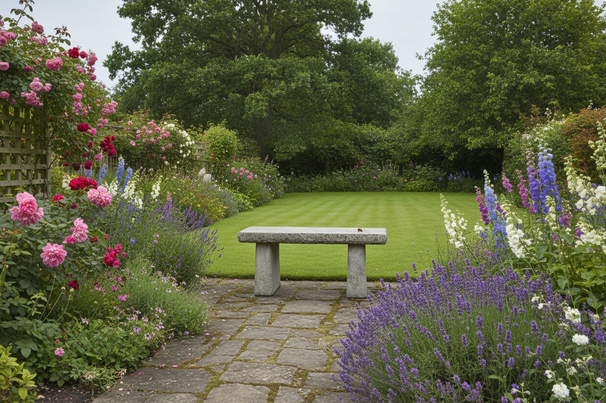 Dream Gardens 88cm Straight Rustic Stone Bench