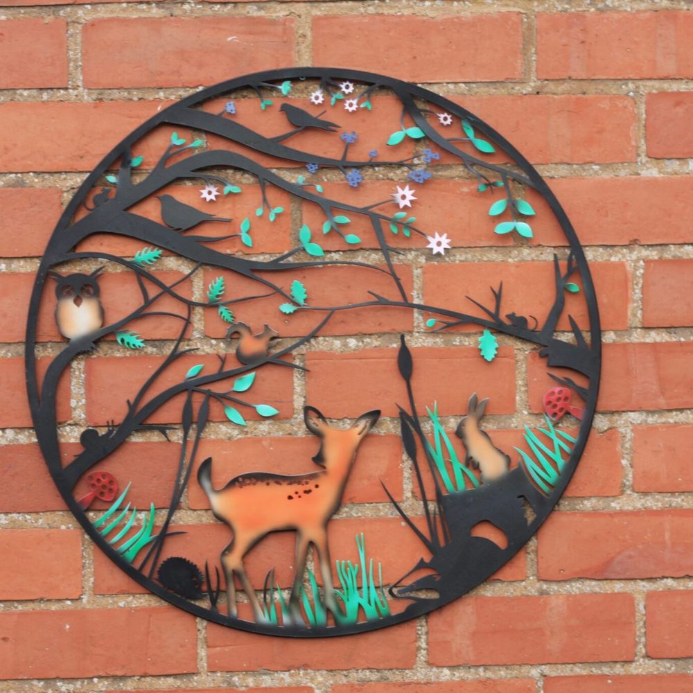 Eastern Connections 60cm Baby Dear Coloured Metal Wall Art