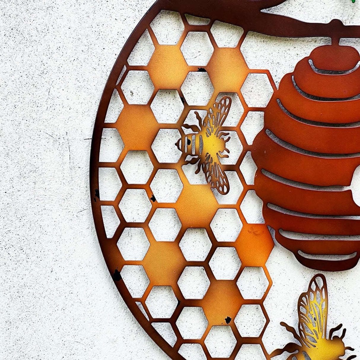 Eastern Connections 60cm Bee & Hive Mirrored Metal Wall Art - Old Railway Line Garden Centre