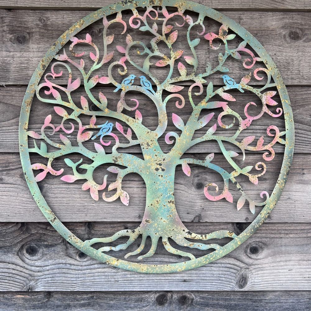 Eastern Connections 70cm Birds in a Tree Rustic Metal Wall Art
