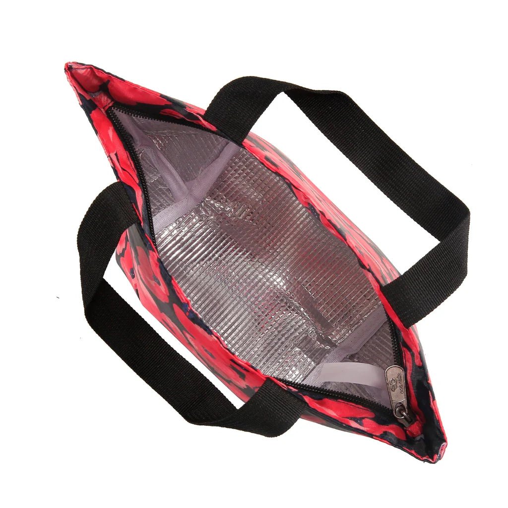 Eco Chic Lightweight Foldable Lunch Bag Poppies - Navy - Old Railway Line Garden Centre