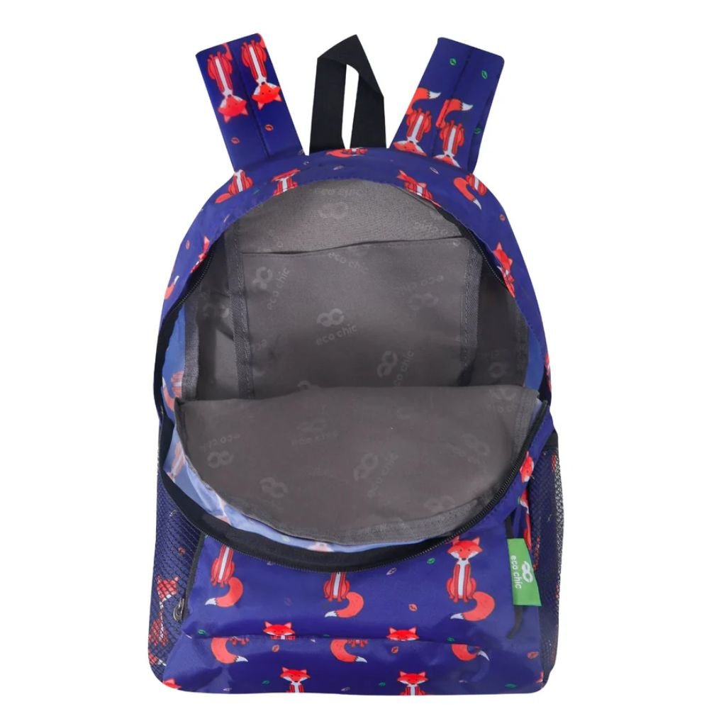 Eco Chic Lightweight Foldable Mini Backpack Foxes - Old Railway Line Garden Centre