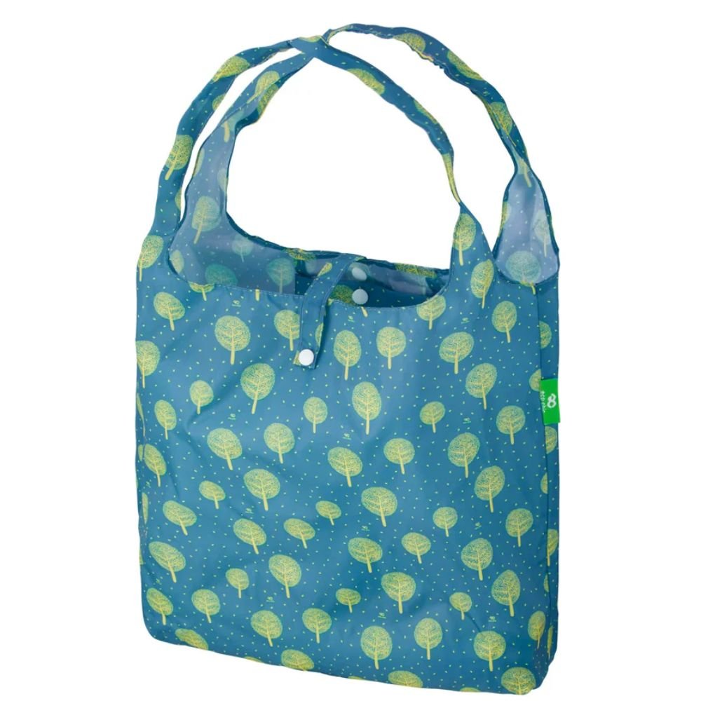 Eco Chic Lightweight Foldable Reusable Shopping Bag - Blue Tree of Life - Old Railway Line Garden Centre