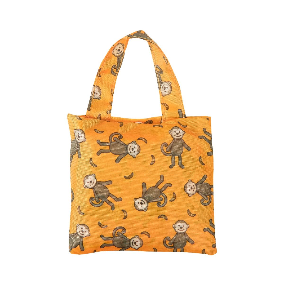 Eco Chic Lightweight Foldable Reusable Shopping Bag - Mustard Monkeys - Old Railway Line Garden Centre