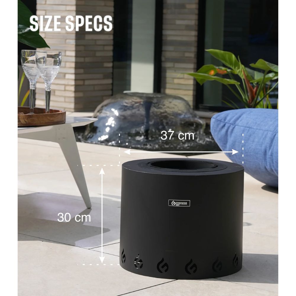 Eco Fuego El Fuego Fire Pit - Matte Black