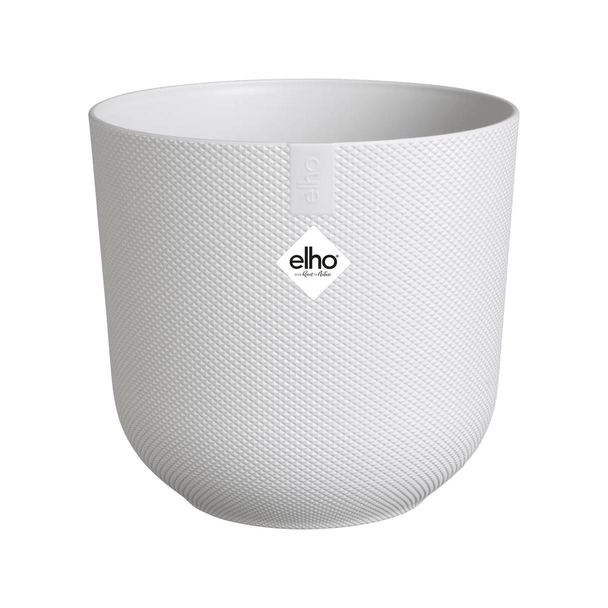 Elho 19cm Silky White Jazz Round Recycled Plastic Pot - Old Railway Line Garden Centre