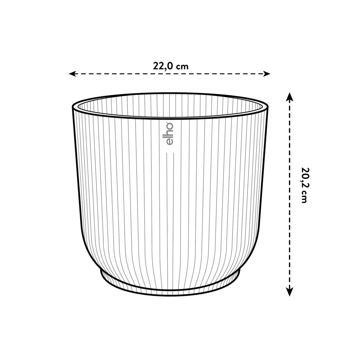 Elho 22cm Vibes Fold Round Plant Pot - Anthracite