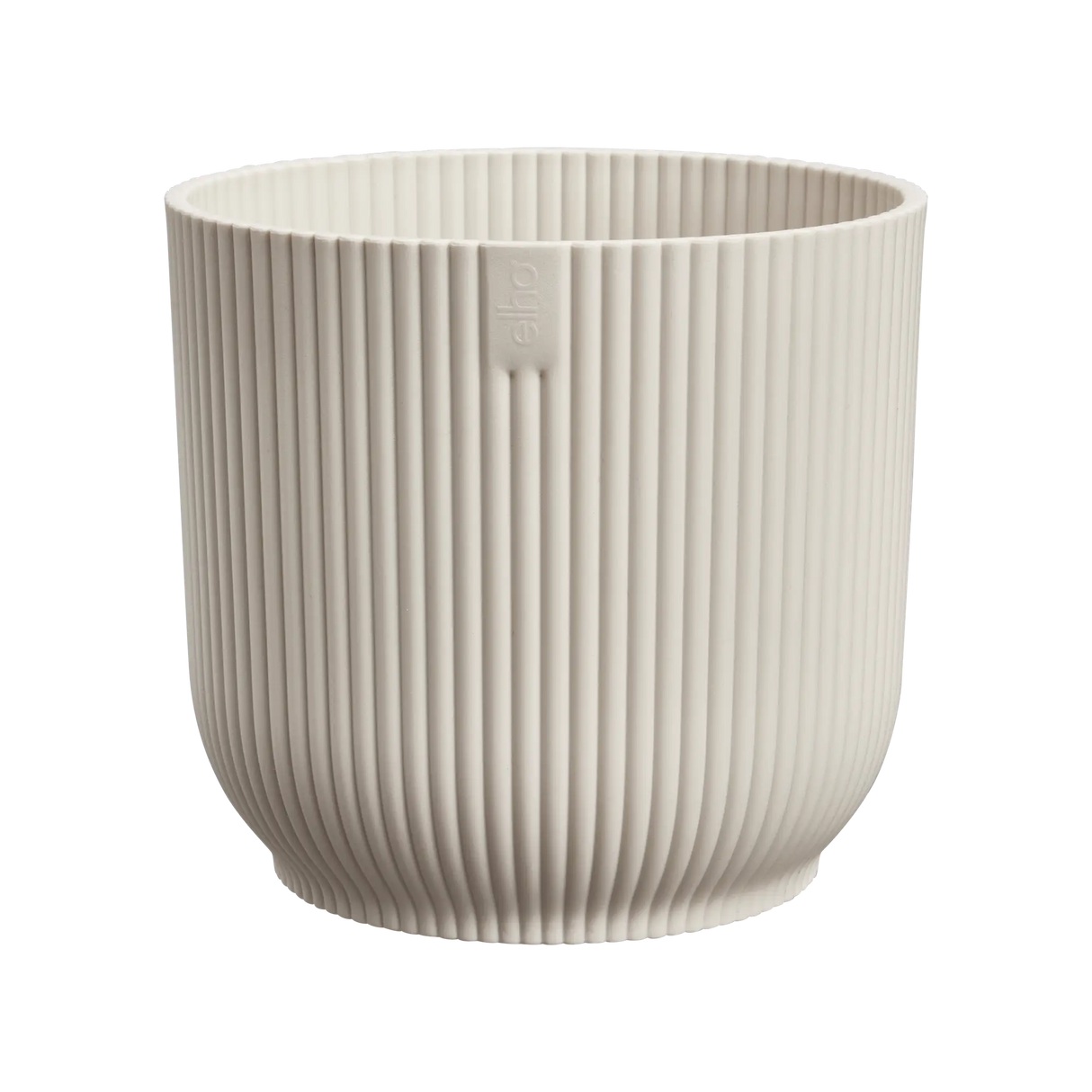 Elho 22cm Vibes Fold Round Plant Pot - White Linen