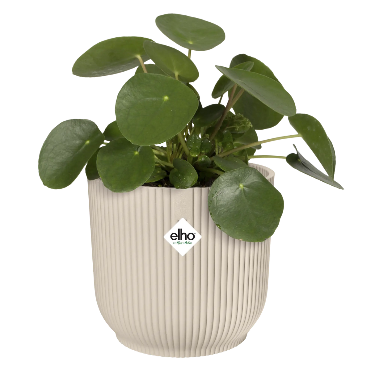 Elho 25cm Vibes Fold Round Plant Pot - White Linen