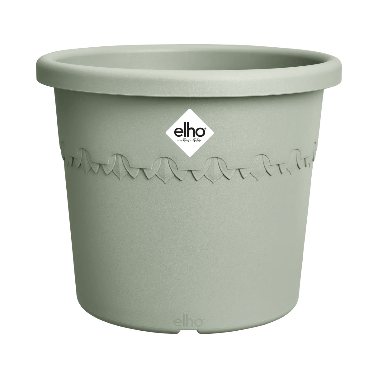 Elho 30cm Algarve Cylindro Plastic Pot - Thyme Green - Old Railway Line Garden Centre