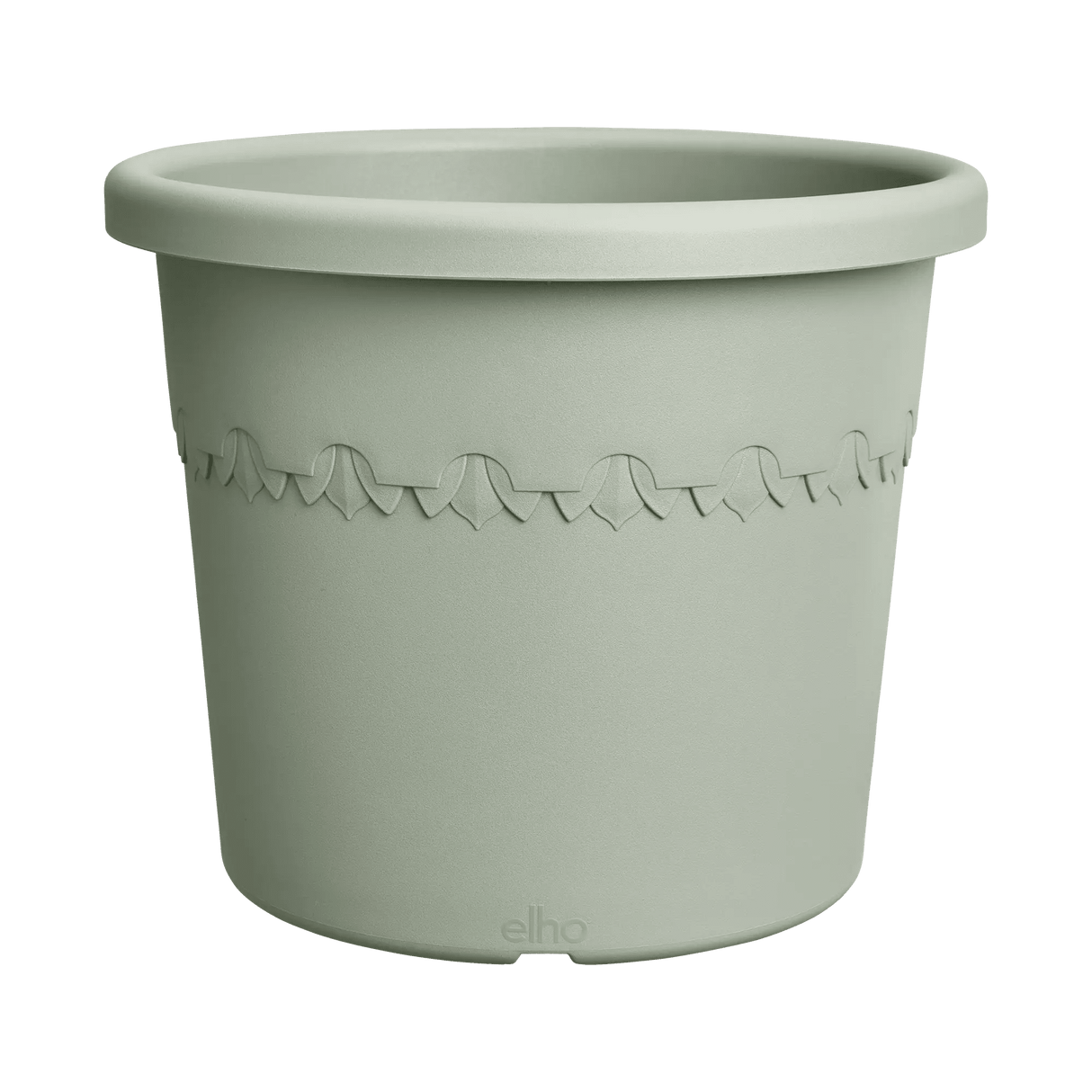 Elho 30cm Algarve Cylindro Plastic Pot - Thyme Green - Old Railway Line Garden Centre