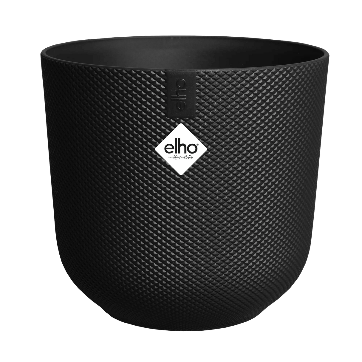 Elho 35cm Jazz Round Plastic Pot - Black - Old Railway Line Garden Centre