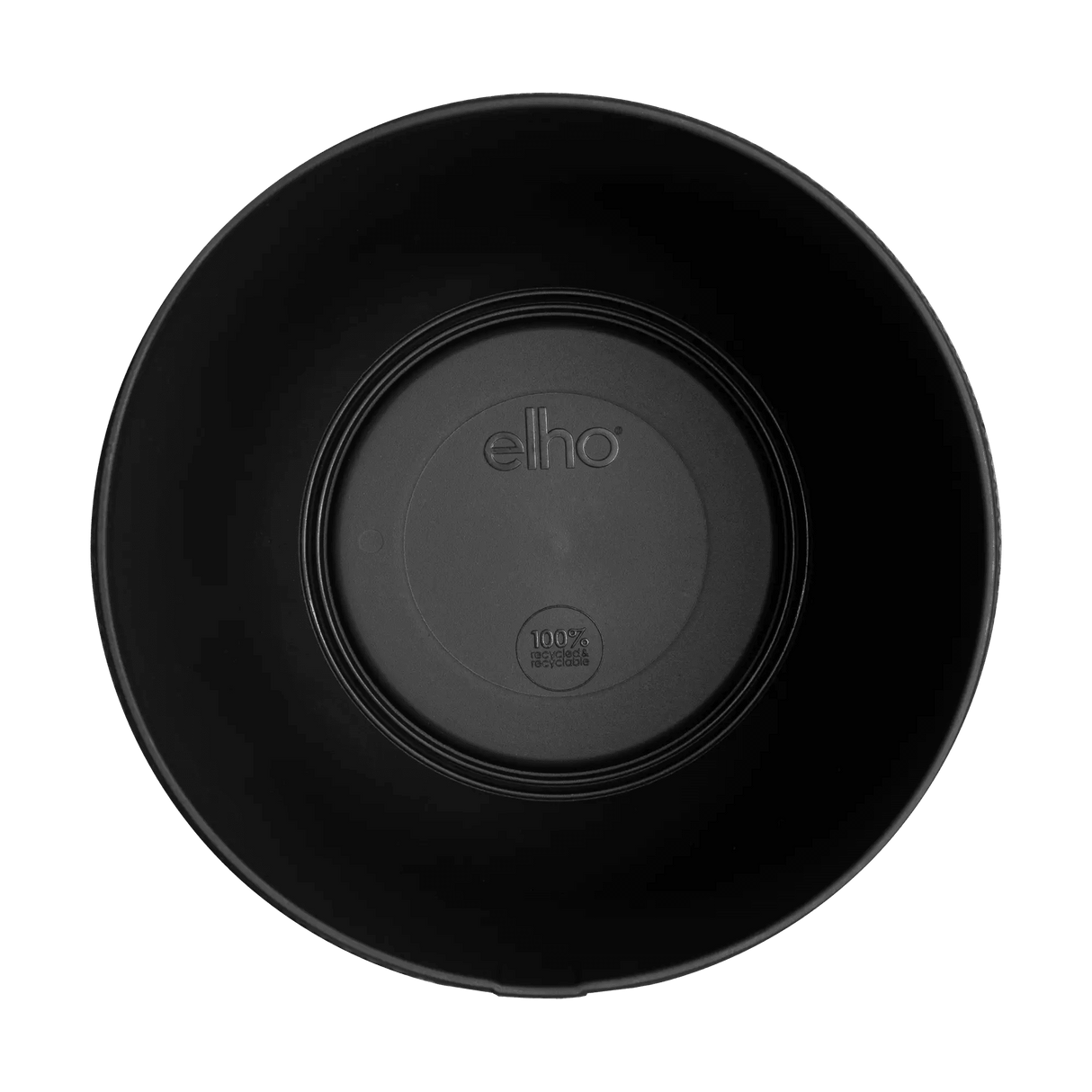 Elho 35cm Jazz Round Plastic Pot - Black - Old Railway Line Garden Centre