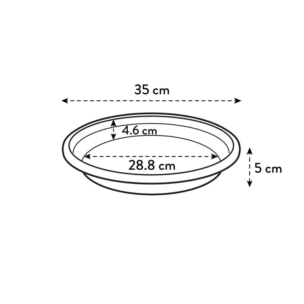 Elho 35cm Universal Round Plant Pot Saucer - Olive Green