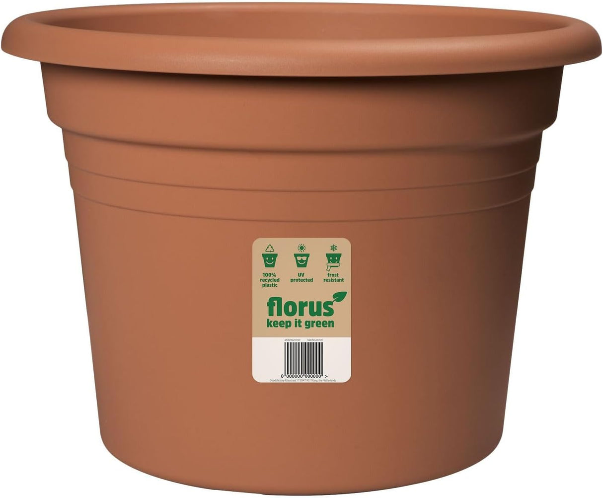 Elho 47cm Mediterran Clindro Plant Pot - Terra