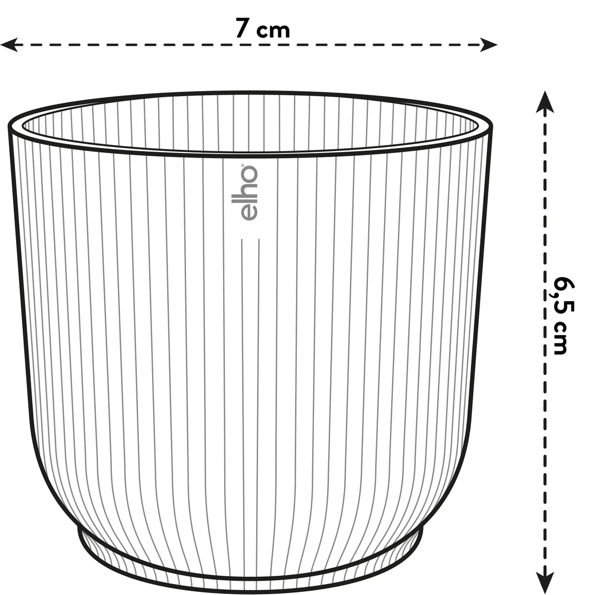 Elho 7cm Vibes Fold Round Mini Pot - Anthracite