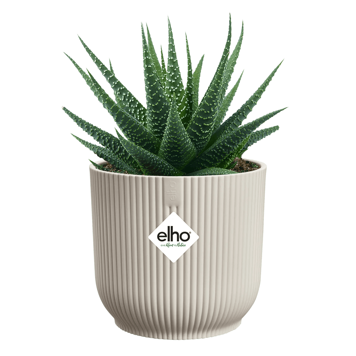 Elho 7cm Vibes Fold Round Mini Pot - Linen White - Old Railway Line Garden Centre
