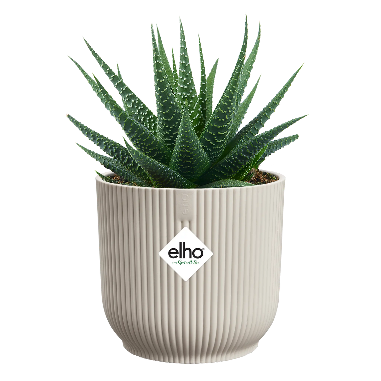 Elho 9cm Vibes Fold Round Mini Pot - Linen White