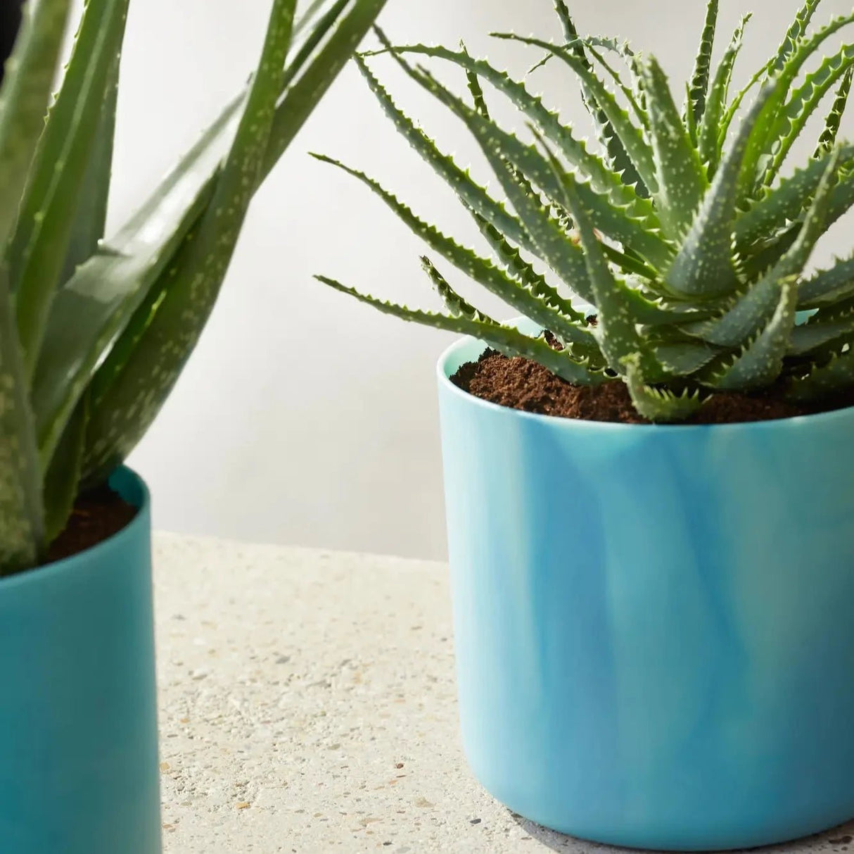 Elho Ocean Collection Atlantic Blue Recycled Waste Round Indoor Pot 14cm - Old Railway Line Garden Centre