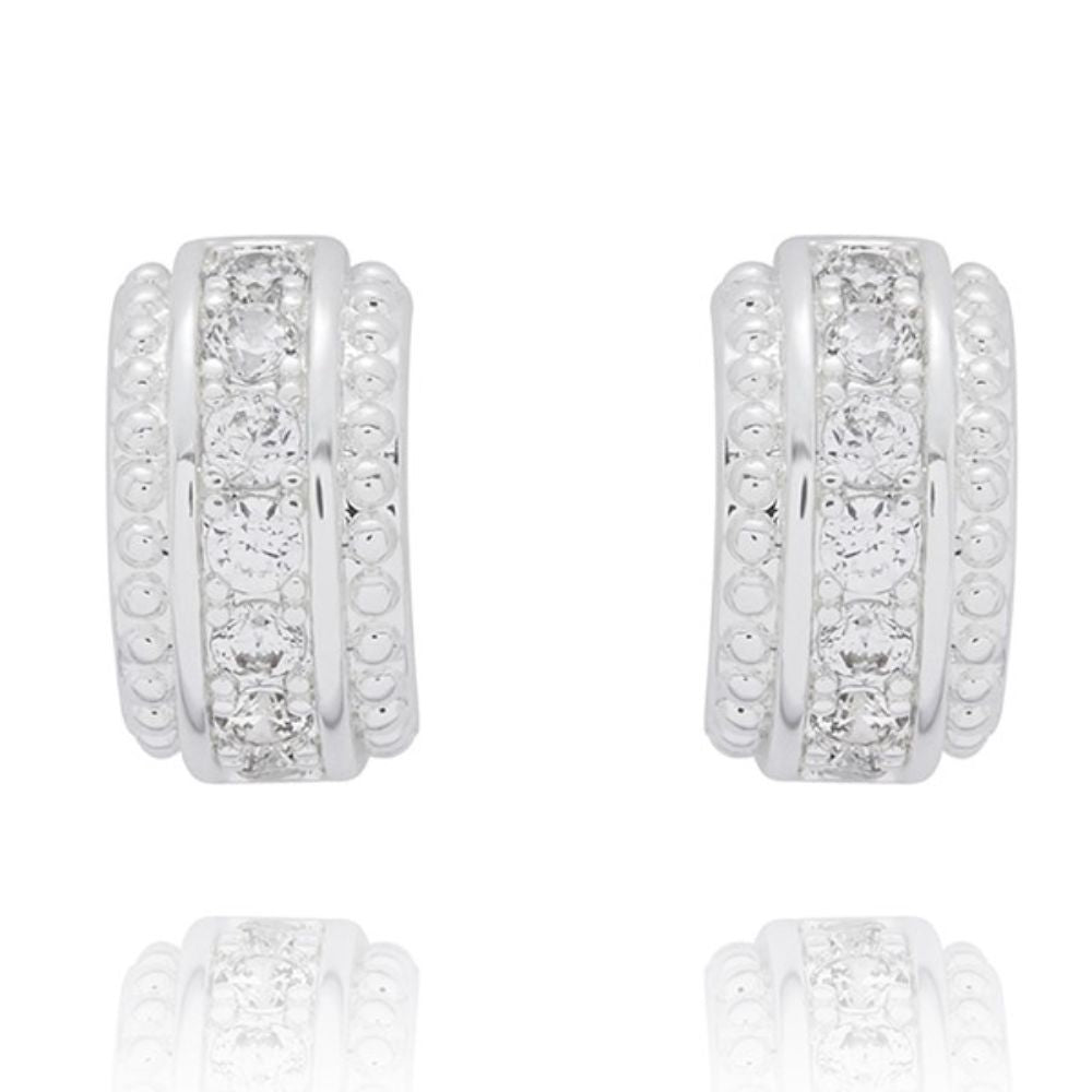 Equilibrium 3 Pairs Silver Plated Earrings Glam Hoops