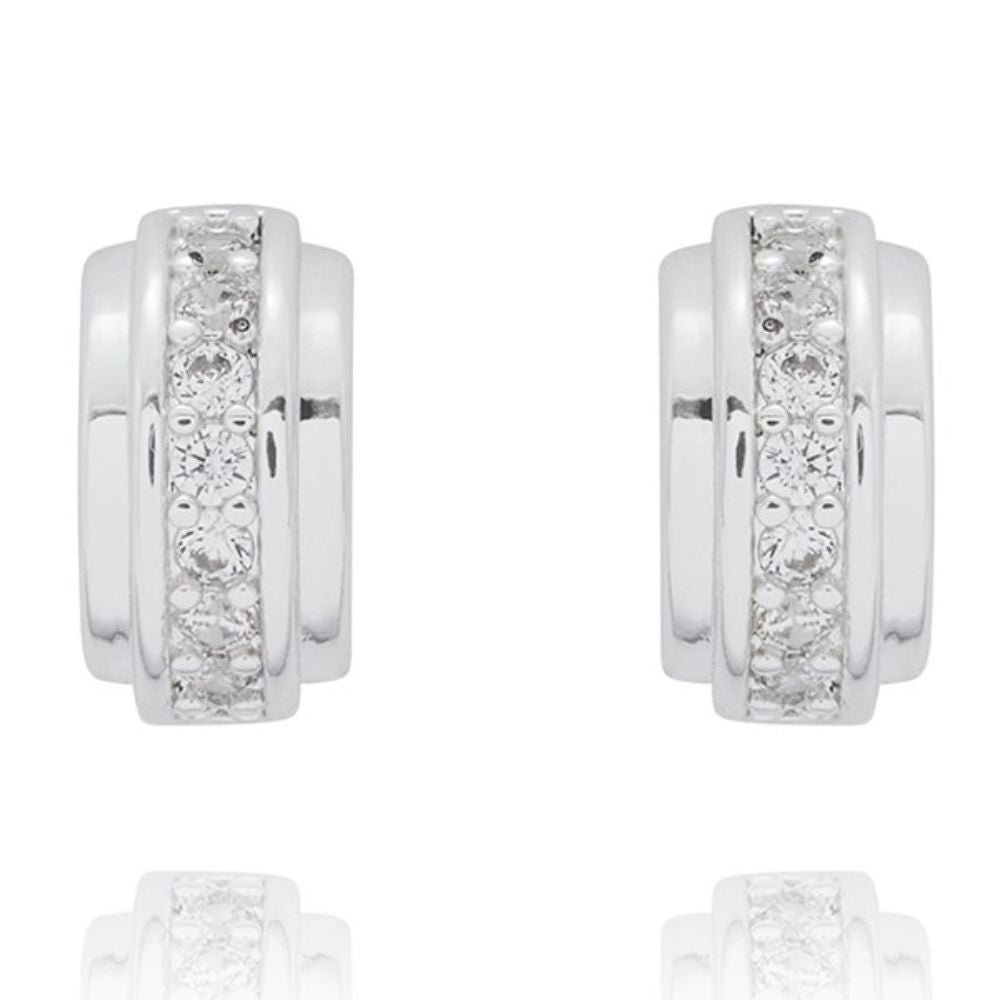 Equilibrium 3 Pairs Silver Plated Earrings Glam Hoops