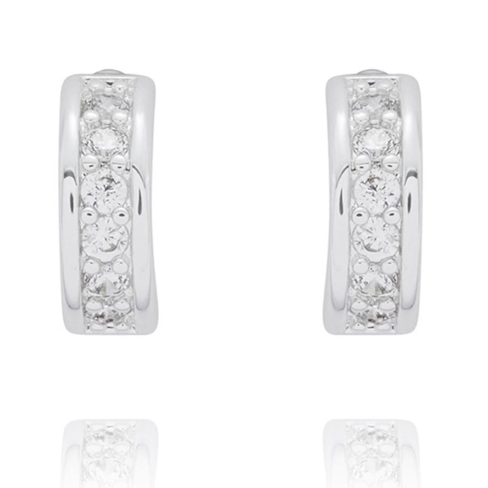 Equilibrium 3 Pairs Silver Plated Earrings Glam Hoops
