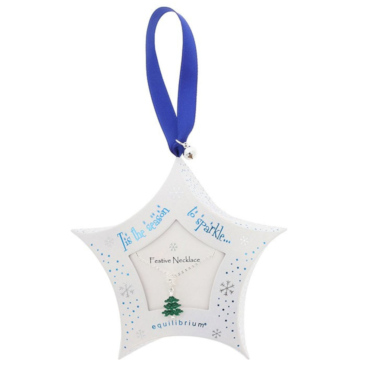Equilibrium 3cm Festive Sparkle Silver Plated Tree Necklace