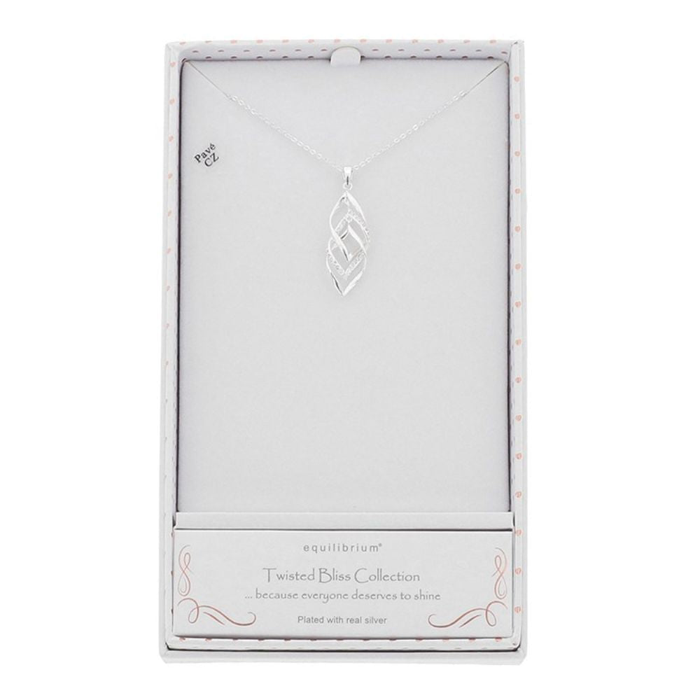 Equilibrium 3cm Twisted Bliss Necklace - Silver - Old Railway Line Garden Centre